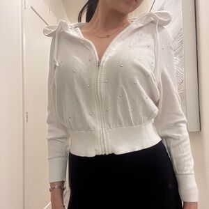 U.S. Polo Assn. White Women's Jacket with Embellishments